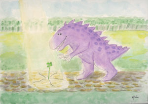 Hobji finds a 4 leaf clover